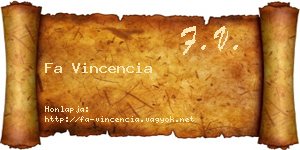 Fa Vincencia névjegykártya